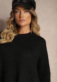 Renee - Czarny Casualowy Sweter Oversize Allethia. Okazja: na co dzień. Kolor: czarny. Długość rękawa: długi rękaw. Długość: długie. Styl: casual #3