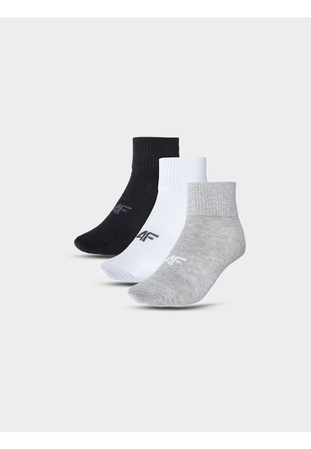 4f - 4F Skarpetki casual za kostkę (3-pack) dziecięce - multikolor 35-37. Kolor: wielokolorowy. Materiał: bawełna, włókno, materiał, poliamid
