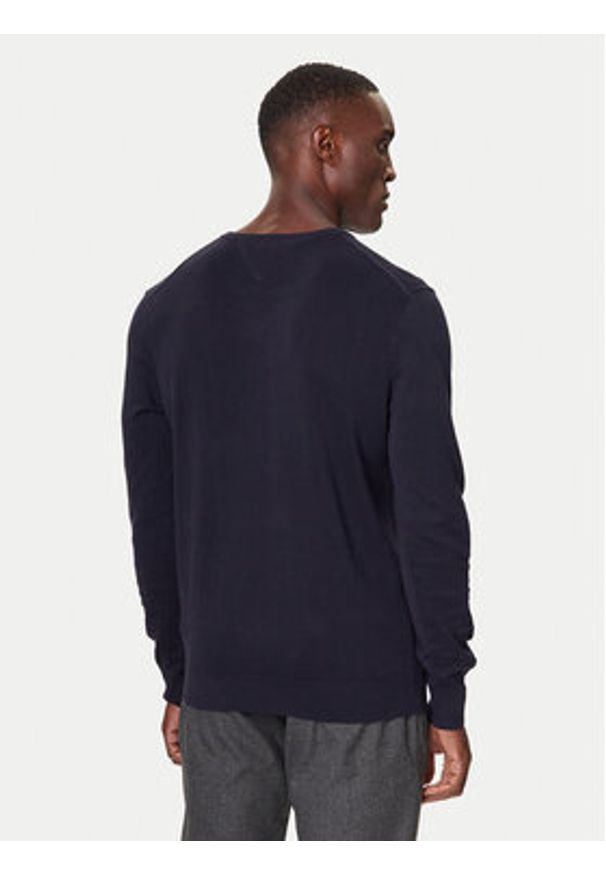 TOMMY HILFIGER - Tommy Hilfiger Sweter MW0MW42249 Granatowy Regular Fit. Kolor: niebieski. Materiał: bawełna