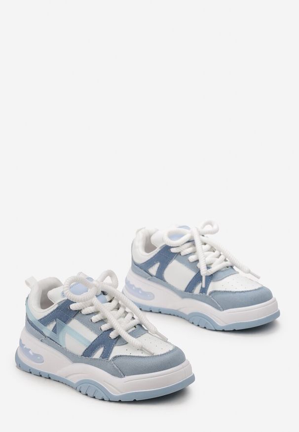 Born2be - Niebieskie Sneakersy z Szerokimi Sznurówkami Platinia. Kolor: niebieski