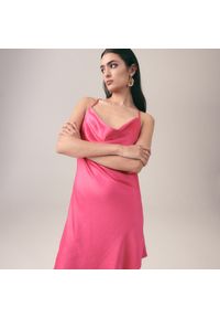 Reserved - Bieliźniana sukienka - Różowy. Kolor: różowy #1