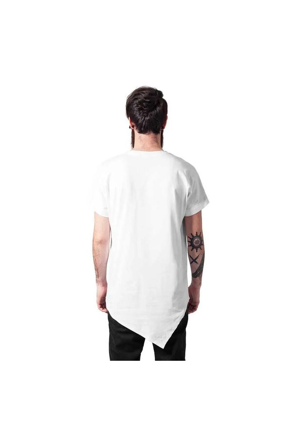 Urban Classics - T-shirt Męski Asymetryczny Długi. Kolor: biały. Długość: długie