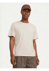 Jack & Jones T-Shirt Corp Logo 12151955 Beżowy Regular Fit. Kolor: beżowy. Materiał: bawełna #1