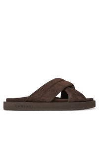 Inuikii Klapki Suede Crossed 50102-500 Brązowy. Kolor: brązowy. Materiał: skóra, zamsz #1