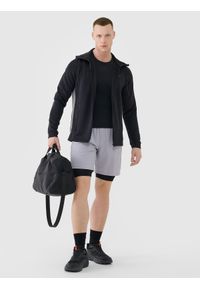 4f - 4F Tank top treningowy szybkoschnący męski - czarny XXL. Kolor: czarny. Materiał: dzianina, włókno, syntetyk, materiał, elastan. Długość rękawa: bez rękawów. Wzór: gładki, ze splotem, jednolity. Sport: fitness
