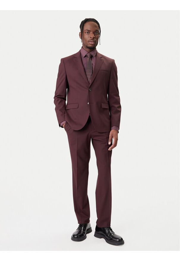 Hugo - HUGO Garnitur Arti-Hesten253X 50544524 Brązowy Extra Slim Fit. Kolor: brązowy. Materiał: syntetyk