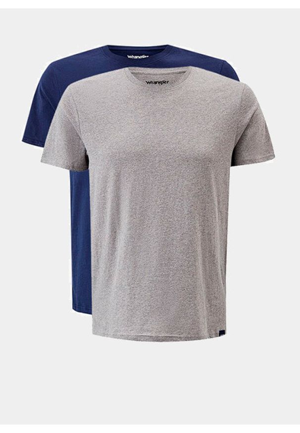 Wrangler - WRANGLER SS 2 PACK TEE MĘSKI T-SHIRT KOSZULKA DWUPAK MID GREY MEL W7BADHX37