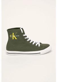 Calvin Klein Jeans - Trampki. Nosek buta: okrągły. Zapięcie: sznurówki. Kolor: zielony. Materiał: syntetyk, materiał, guma. Szerokość cholewki: normalna #1