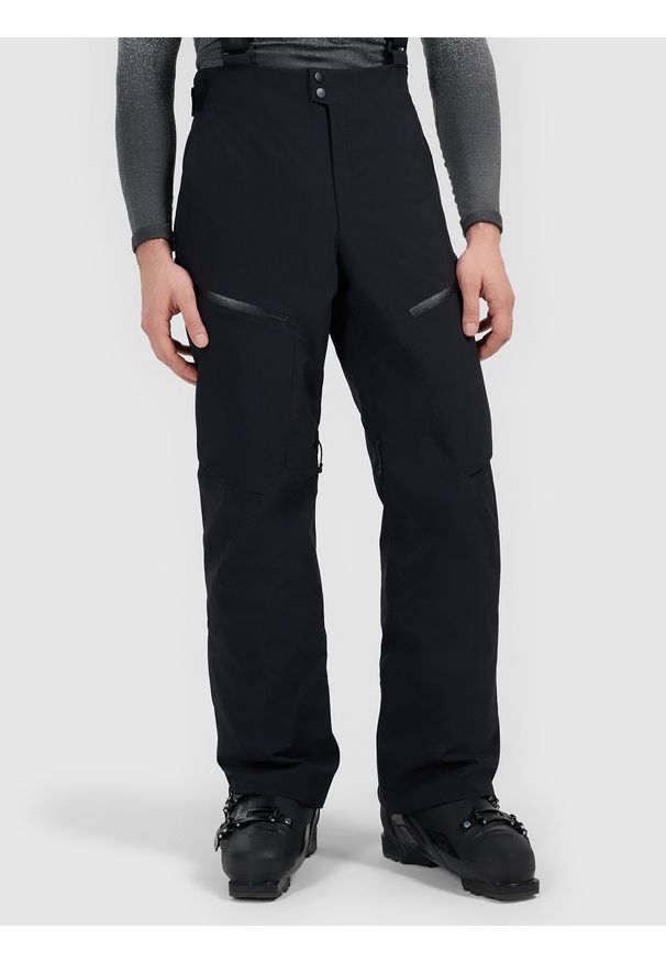 4f - 4F Spodnie narciarskie z szelkami membrana 15000 męskie - czarne L. Kolor: czarny. Materiał: materiał. Technologia: Thinsulate. Sezon: zima. Sport: narciarstwo