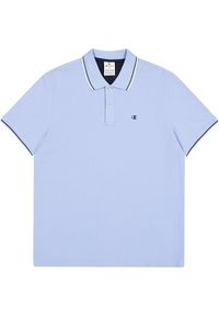 Koszulka męska Champion polo. Okazja: na co dzień. Typ kołnierza: polo. Kolor: niebieski. Styl: casual