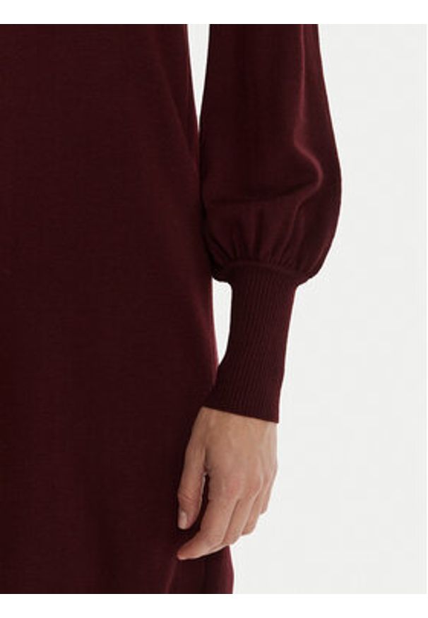 Luisa Spagnoli Sukienka dzianinowa Moduno 100056 Bordowy Regular Fit. Kolor: czerwony. Materiał: wełna
