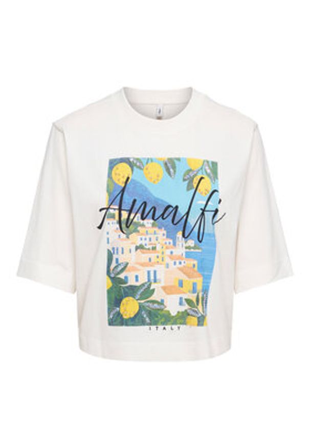 only - ONLY T-Shirt Vega 15375753 Kremowy Regular Fit. Kolor: kremowy. Materiał: bawełna