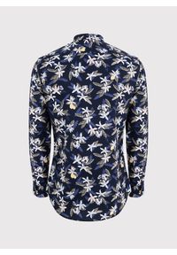 Pako Lorente - PAKO LORENTE – Granatowa koszula męska w kwiaty. Kolor: niebieski. Materiał: bawełna, elastan. Długość rękawa: długi rękaw. Długość: długie. Wzór: kwiaty #6