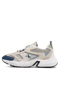Calvin Klein Jeans Sneakersy Retro tennis Su-Mesh YM0YM00589 Beżowy. Kolor: beżowy. Materiał: materiał