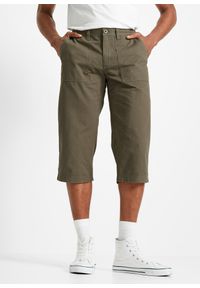 bonprix - Długie bermudy z naszywanymi kieszeniami, Regular Fit. Kolor: zielony. Materiał: skóra. Długość: długie #1