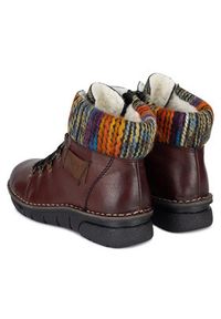 Rieker Trzewiki 73343-35 Bordowy. Kolor: czerwony. Materiał: skóra #4