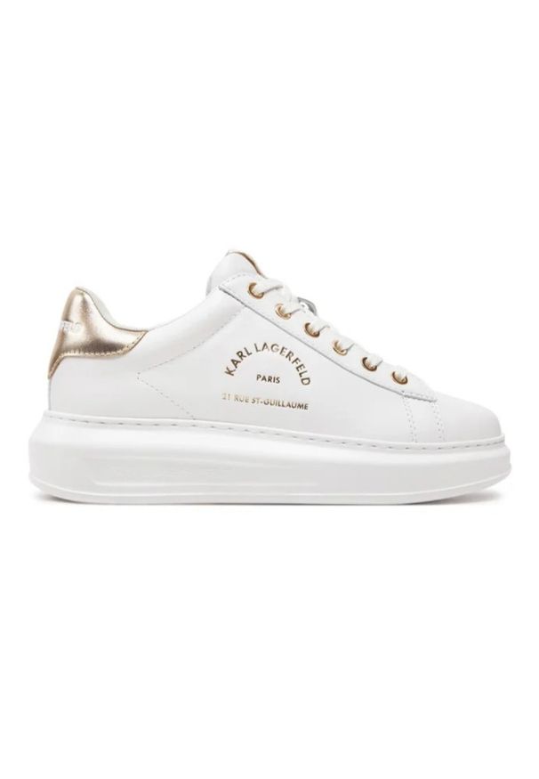 Karl Lagerfeld - KARL LAGERFELD Białe damskie sneakersy KAPRI Maison. Kolor: biały