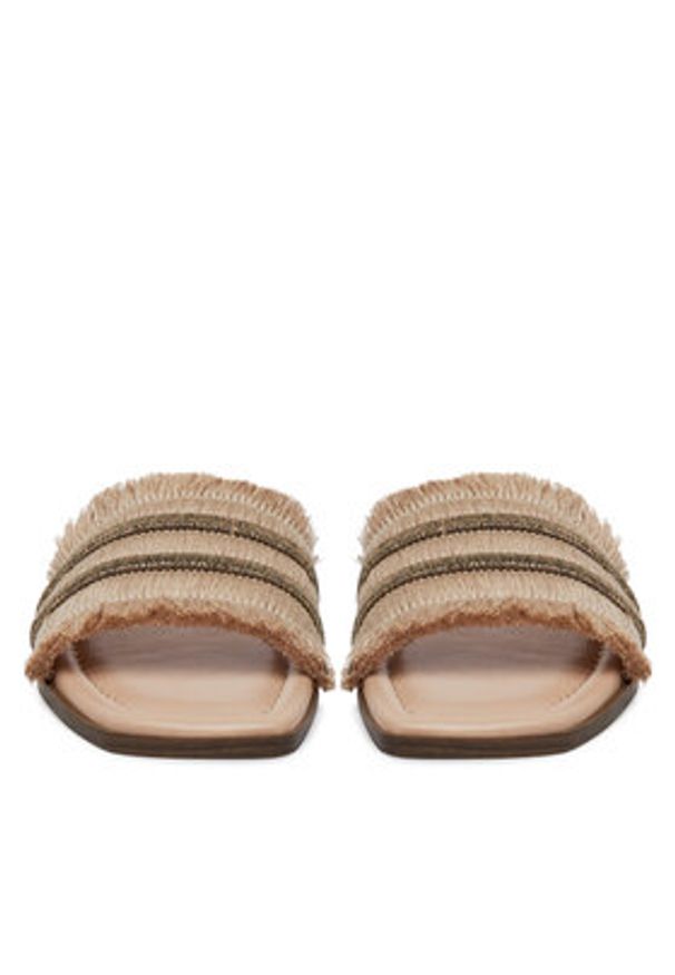 DeeZee Klapki E1004-130 Beżowy. Kolor: beżowy. Materiał: materiał