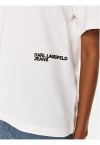 Karl Lagerfeld Jeans T-Shirt 245J1705 Biały Regular Fit. Kolor: biały. Materiał: bawełna