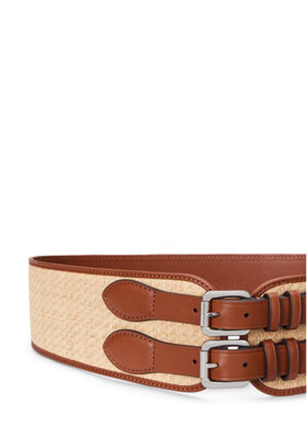 Lauren Ralph Lauren - LAUREN RALPH LAUREN Pasek Damski 412961650001 Beżowy. Kolor: beżowy. Materiał: skóra