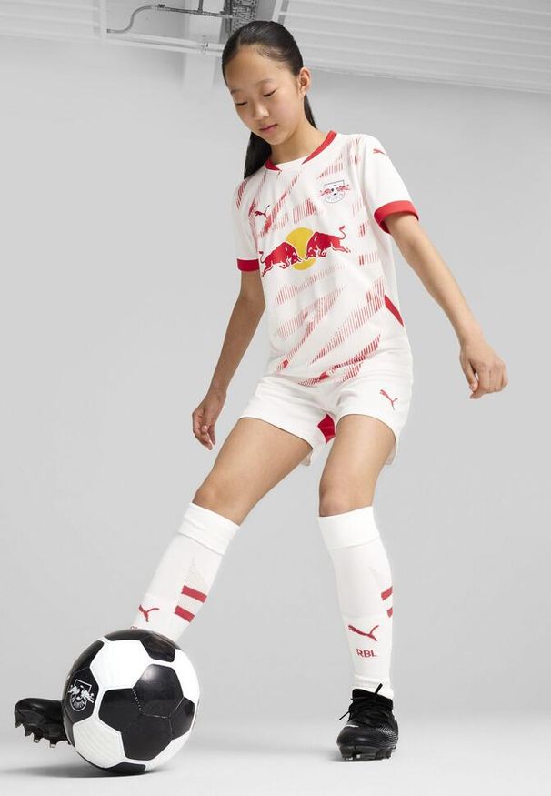 Puma - Młodzieżowa koszulka domowa RB Leipzig 24/25 PUMA White For All Time Red. Kolor: biały, czerwony, wielokolorowy