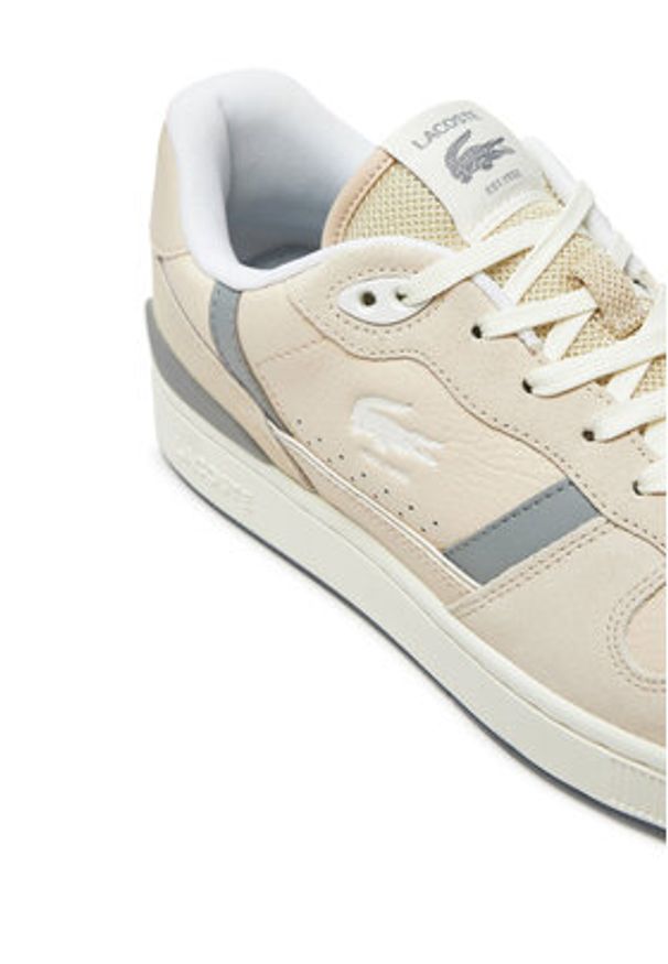 Lacoste Sneakersy T-Clip 7-48SMA0032 Beżowy. Kolor: beżowy. Materiał: skóra