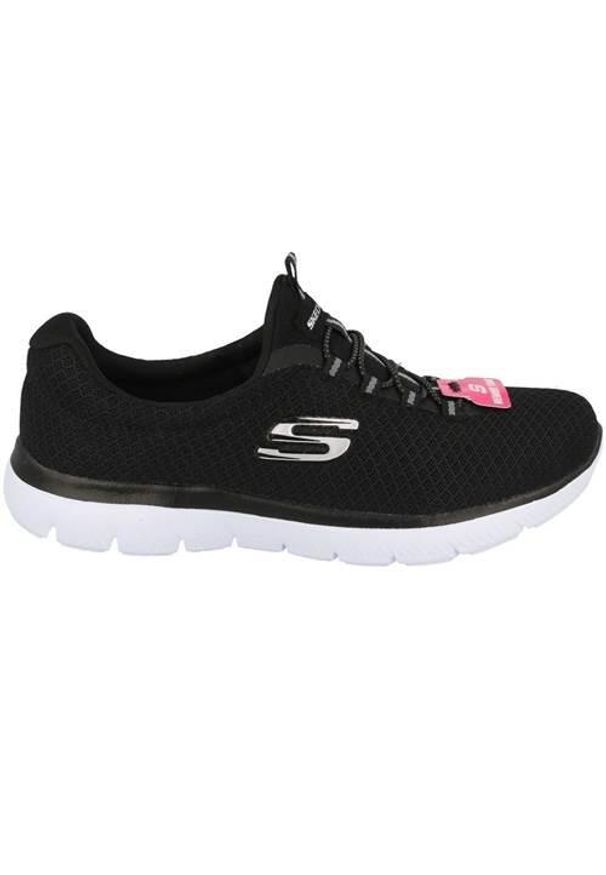 skechers - Buty do biegania damskie Skechers Sneaker Summits. Zapięcie: sznurówki. Kolor: czarny. Materiał: materiał, syntetyk, tkanina. Szerokość cholewki: normalna