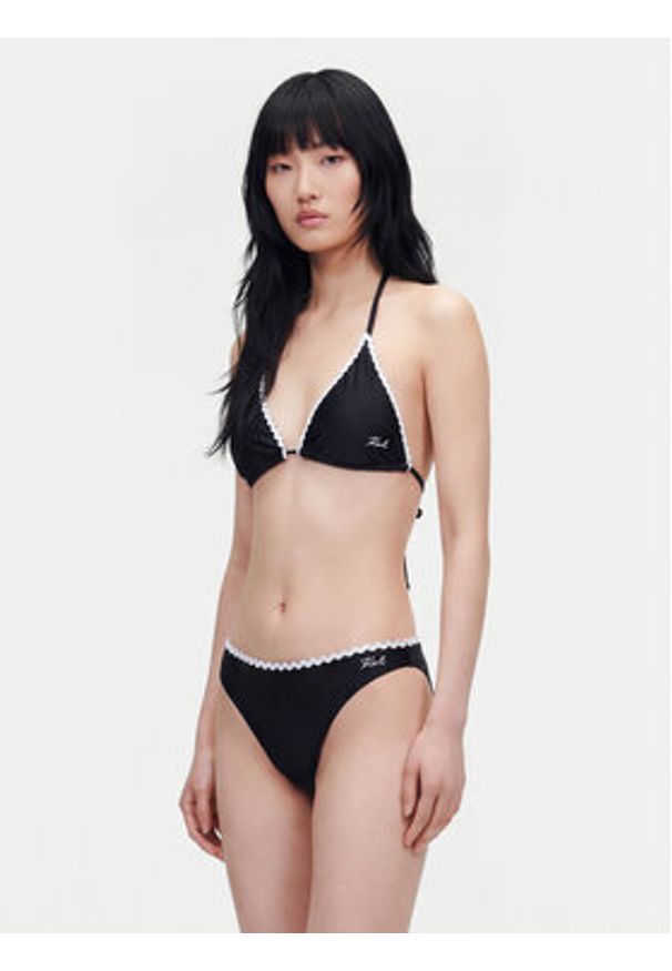 Karl Lagerfeld - KARL LAGERFELD Góra od bikini B1W46019 Czarny. Kolor: czarny. Materiał: syntetyk
