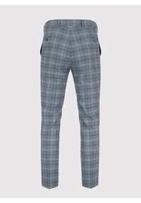 Pako Lorente - PAKO LORENTE – Szare spodnie garniturowe w granatową kratę. Kolor: szary, niebieski, wielokolorowy. Materiał: poliester, wiskoza, elastan #4