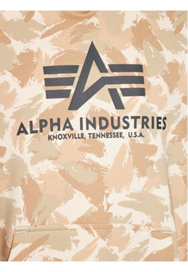 Alpha Industries Bluza Basic 178312C Beżowy Regular Fit. Kolor: beżowy. Materiał: bawełna
