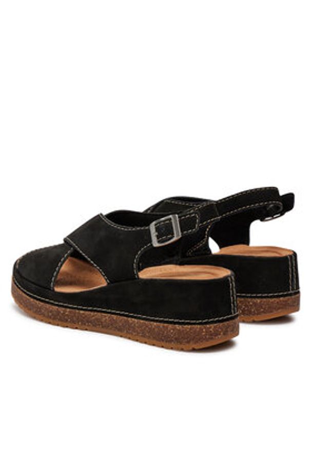 Clarks Sandały Kassanda Step 26177299 Czarny. Kolor: czarny. Materiał: nubuk, skóra