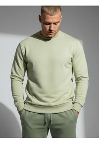 Sinsay - Bluza crewneck z domieszką bawełny - zielony. Kolor: zielony. Materiał: bawełna #1