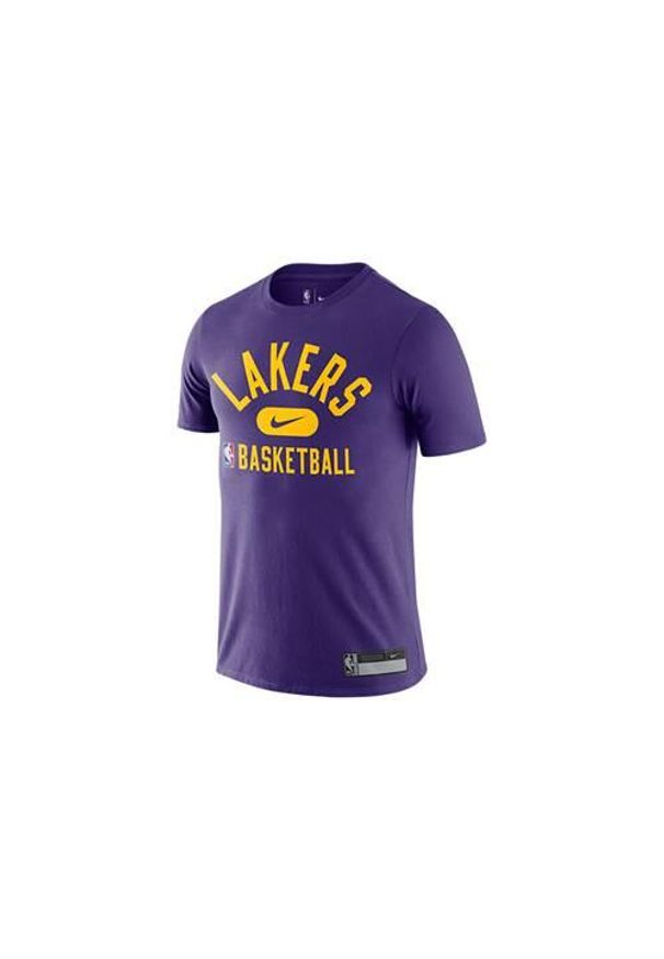 Koszulka treningowa męska Nike Nba Los Angeles Lakers Dri-fit. Kolor: niebieski. Długość rękawa: krótki rękaw. Technologia: Dri-Fit (Nike). Długość: krótkie. Sport: koszykówka