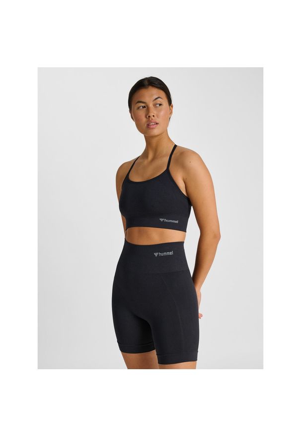 Damski bezszwowy biustonosz sportowy Hummel Tiffy. Kolor: czarny. Sport: fitness