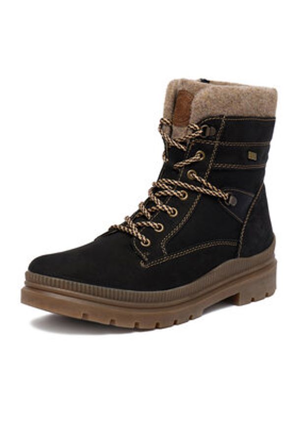 Remonte Trzewiki CEO-D0C77-02 Czarny. Kolor: czarny. Materiał: skóra, zamsz