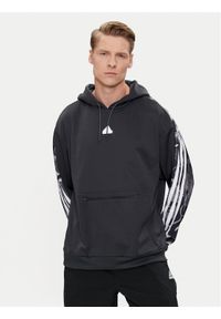 Adidas - adidas Bluza Future Icons Allover Print IB6126 Szary Loose Fit. Kolor: szary. Materiał: syntetyk. Wzór: nadruk #1