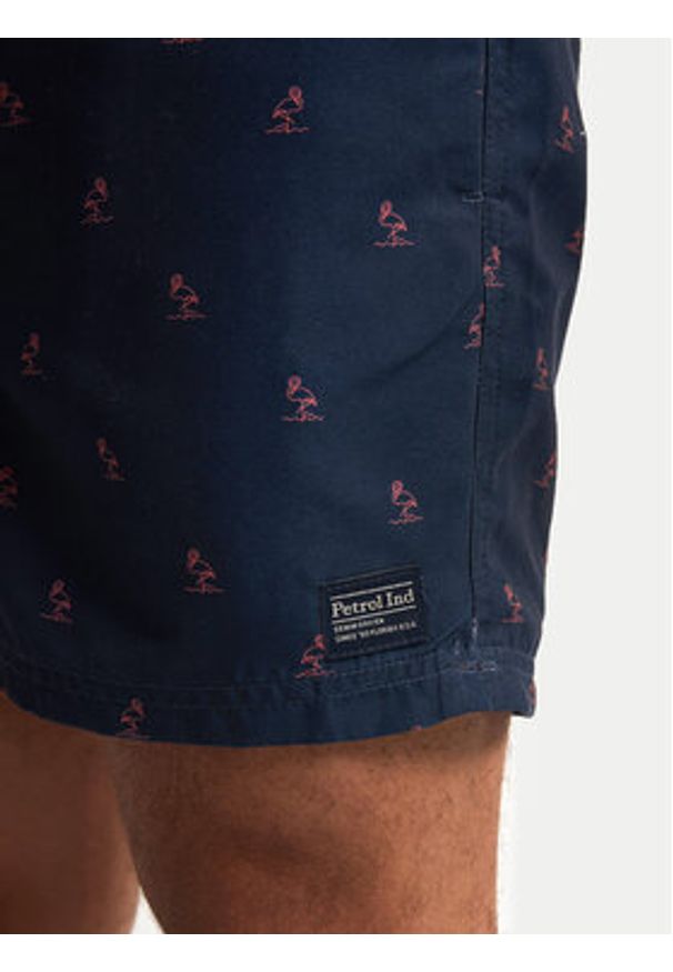 Petrol Industries Szorty kąpielowe M-1050-SWS951 Granatowy Regular Fit. Kolor: niebieski. Materiał: syntetyk