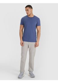 4f - 4F T-shirt regular gładki męski - granatowy XXL. Okazja: na co dzień. Kolor: niebieski. Materiał: jersey, dzianina, bawełna. Długość rękawa: krótki rękaw. Długość: krótkie. Wzór: gładki. Styl: casual, klasyczny, sportowy #2