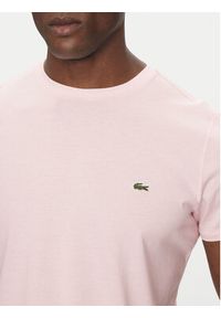 Lacoste T-Shirt TH6709 Różowy Regular Fit. Kolor: różowy. Materiał: bawełna #5