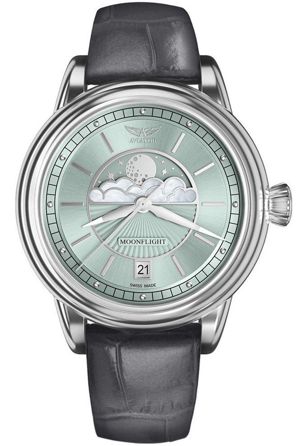 AVIATOR - Zegarek damski Aviator V.1.33.0.261.4.GM szary. Kolor: szary