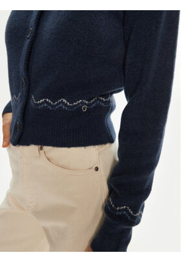 Guess Kardigan W4PR0Y Z3LQ0 Granatowy Regular Fit. Kolor: niebieski. Materiał: syntetyk