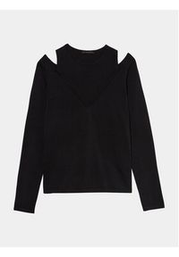 Sisley Sweter 1B7YM104G Czarny Slim Fit. Kolor: czarny. Materiał: syntetyk #4