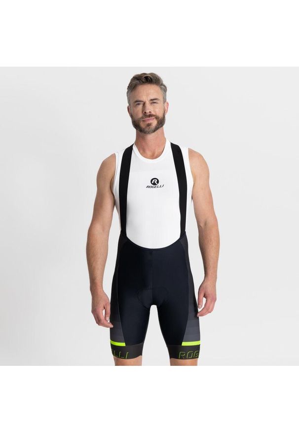 ROGELLI - Spodenki rowerowe męskie Rogelli Hero II. Kolor: wielokolorowy, żółty, zielony, czarny, szary. Sport: kolarstwo