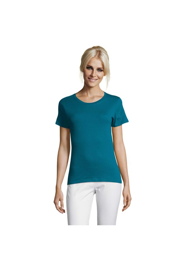 SOL'S - Damska Koszulka Regent. Kolor: niebieski. Sport: turystyka piesza