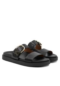 TOMMY HILFIGER - Tommy Hilfiger Klapki FW0FW08512 Czarny. Kolor: czarny. Materiał: skóra #2