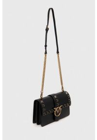 Pinko torebka skórzana kolor czarny. Kolor: czarny. Materiał: skórzane. Rodzaj torebki: na ramię #3
