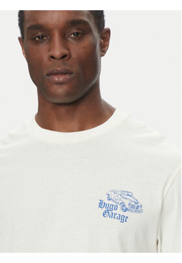 Hugo - HUGO T-Shirt Natopu 50536104 Biały Regular Fit. Kolor: biały. Materiał: bawełna
