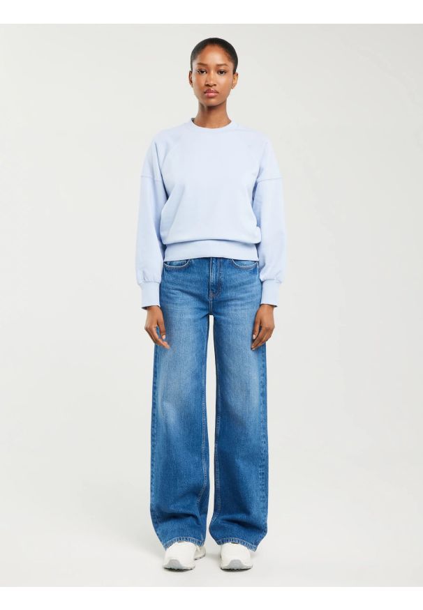 Big-Star - Bluza damska z nadrukiem 3d niebieska Jean 400. Okazja: na co dzień. Kolor: niebieski. Materiał: bawełna. Wzór: nadruk. Styl: elegancki, casual, sportowy