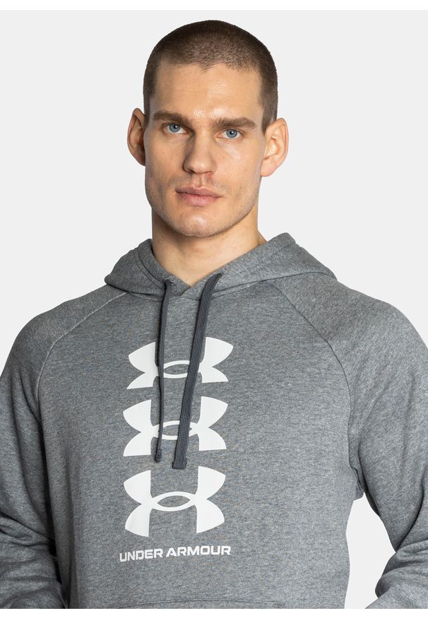 Bluza męska Under Armour Rival FLC Multilogo HD (1357094-012). Okazja: na co dzień. Kolor: szary. Materiał: poliester, bawełna, dresówka. Długość: krótkie. Styl: sportowy, casual