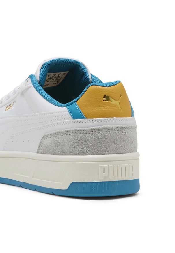 Puma - Sneakersy unisex Court Classico Sport PUMA White Tropical Blue. Kolor: niebieski, wielokolorowy, biały. Materiał: zamsz. Sport: turystyka piesza